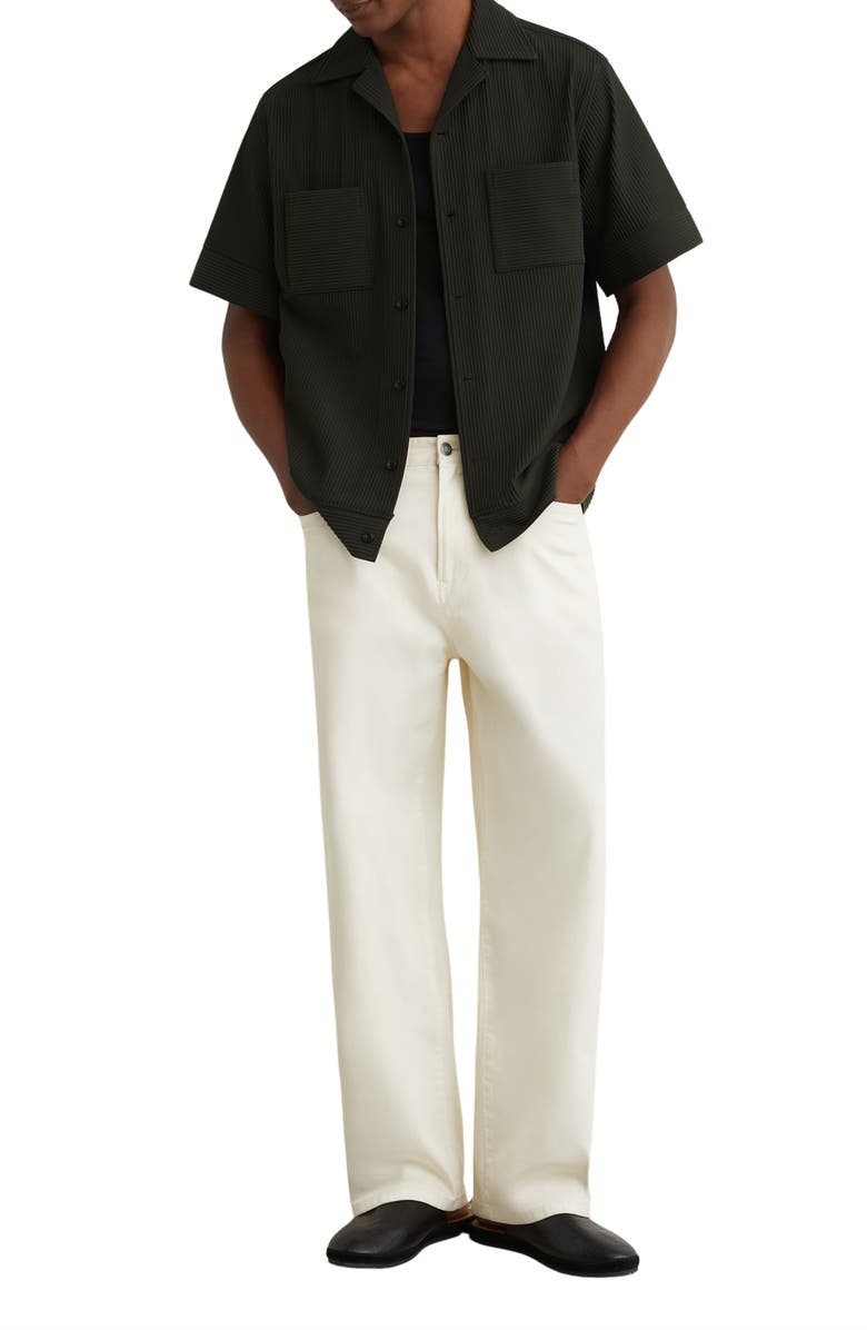 Reiss Odessa Rib Camp Shirt, Alternate, color, Green