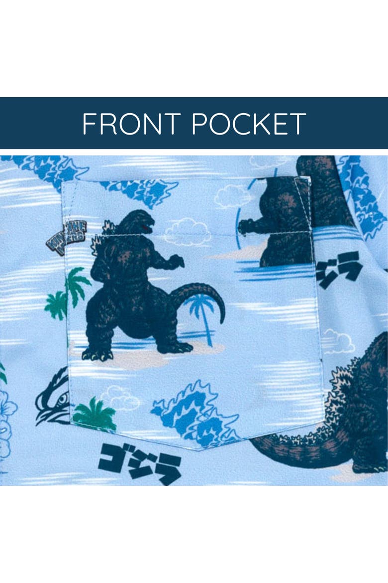 Hawaiian Button-Down Shirt, Alternate, color, Light Blue Palms
