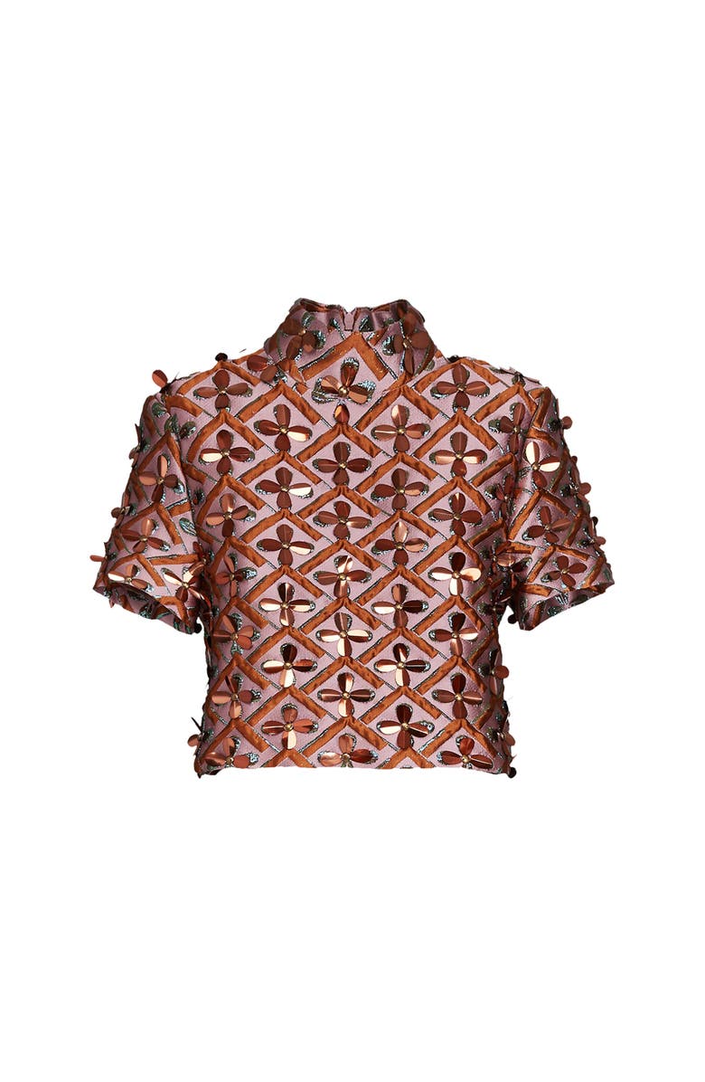 La DoubleJ Juliet Crop Top Embroidered, Alternate, color, Absinthe Pale Pink