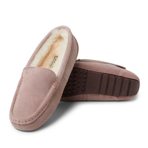 Dearfoams Fireside Mel Genuine Shearling Moccasin Slipper In Purple