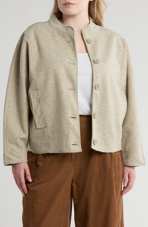 Brushed Knit Bomber Jacket