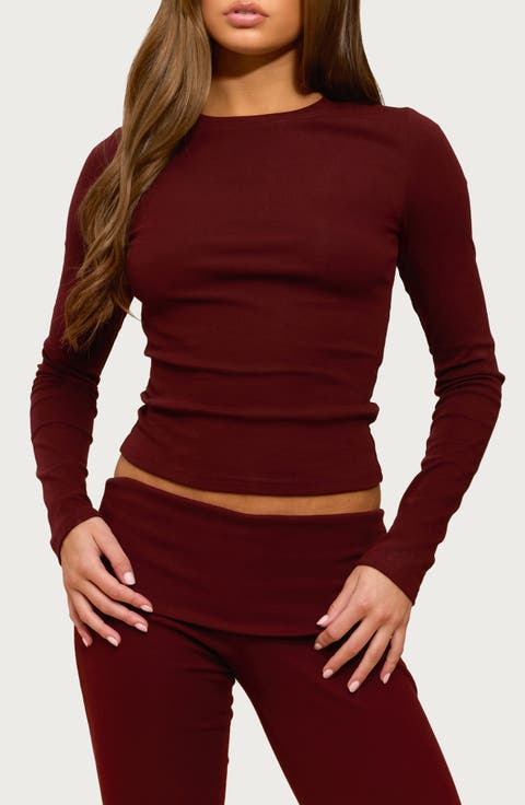 Ivanne Long Sleeve Stretch Cotton Top