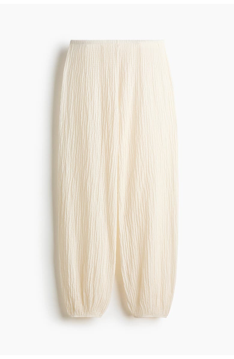 H&M Crinkled Balloon Trousers, Main, color, Cream