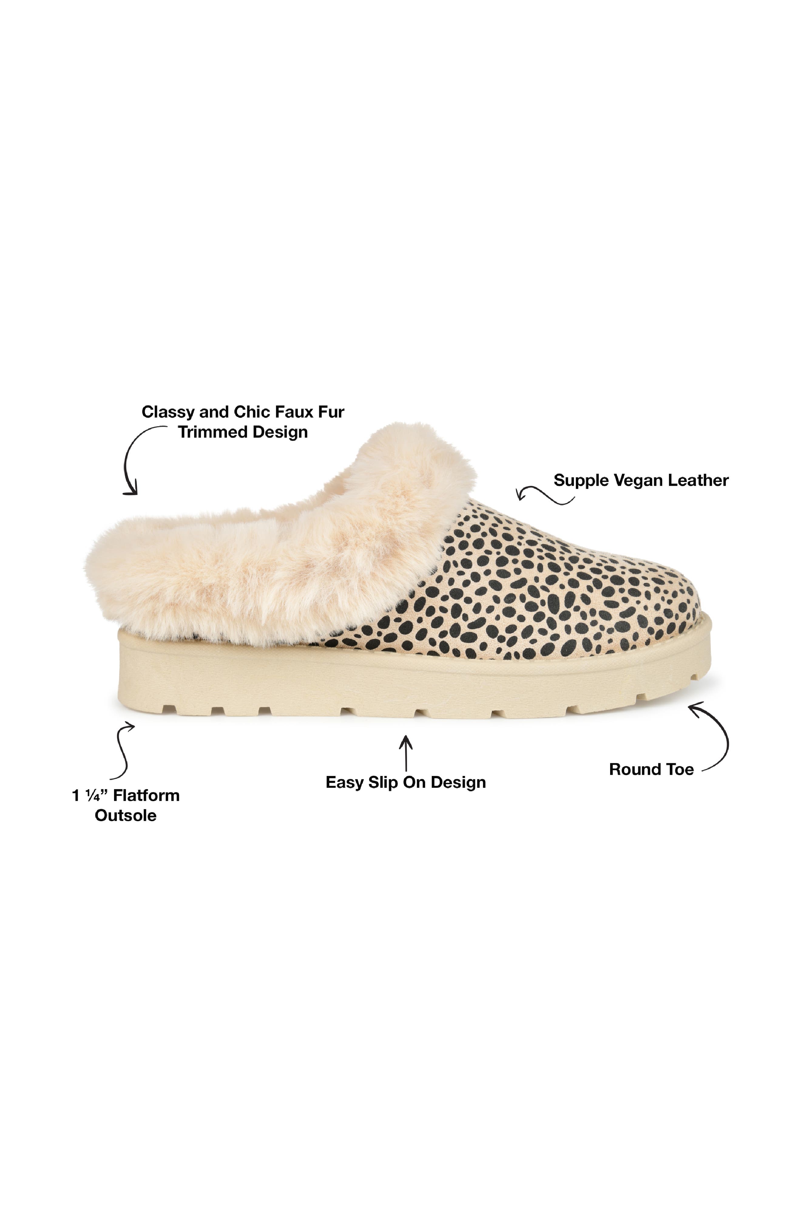 Journee Collection Whisp Faux Fur Trim Slipper, Alternate, color, 