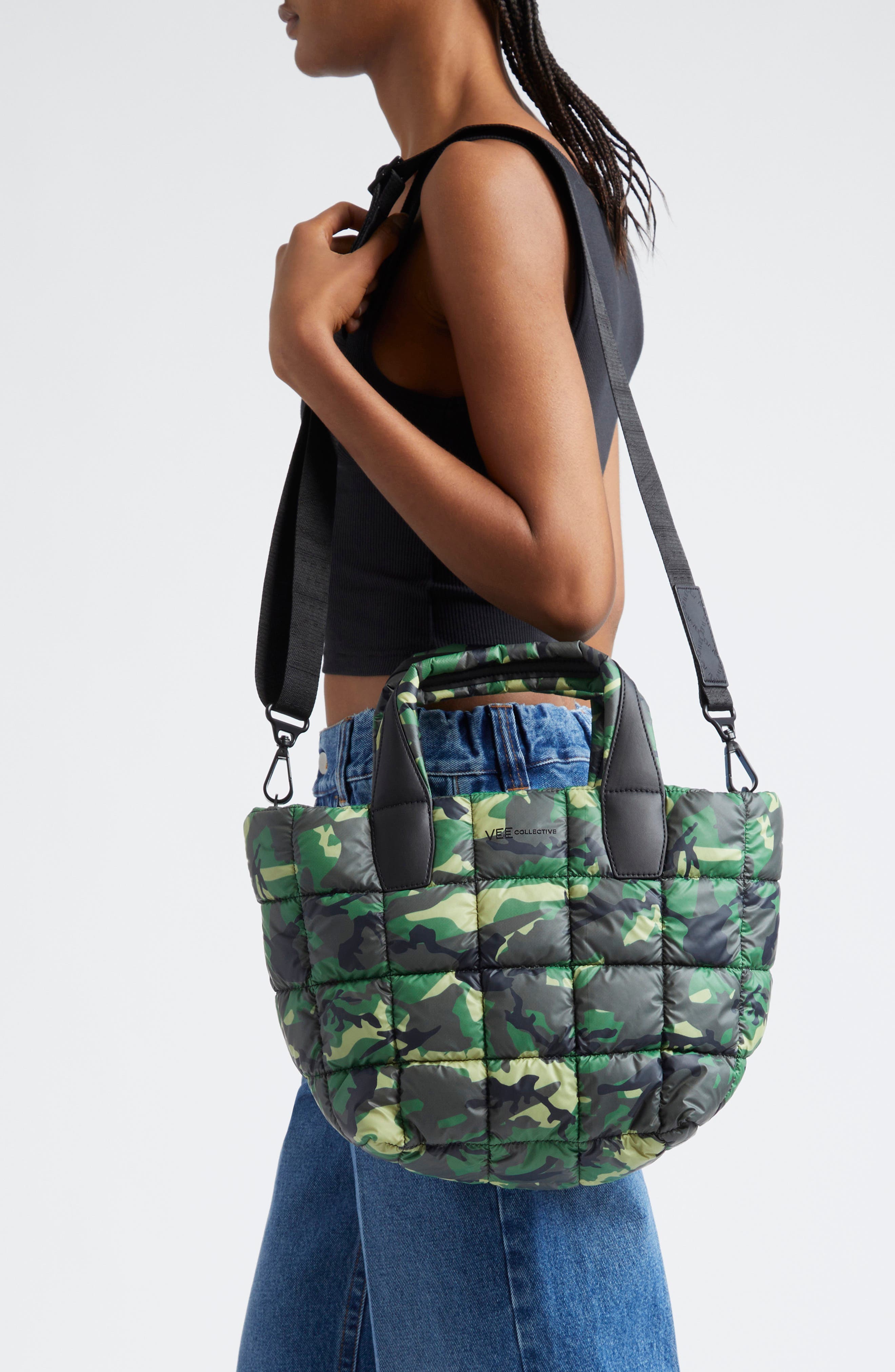 VeeCollective Small Porter Camo Water Repellent Quilted Tote, Alternate, color, Print