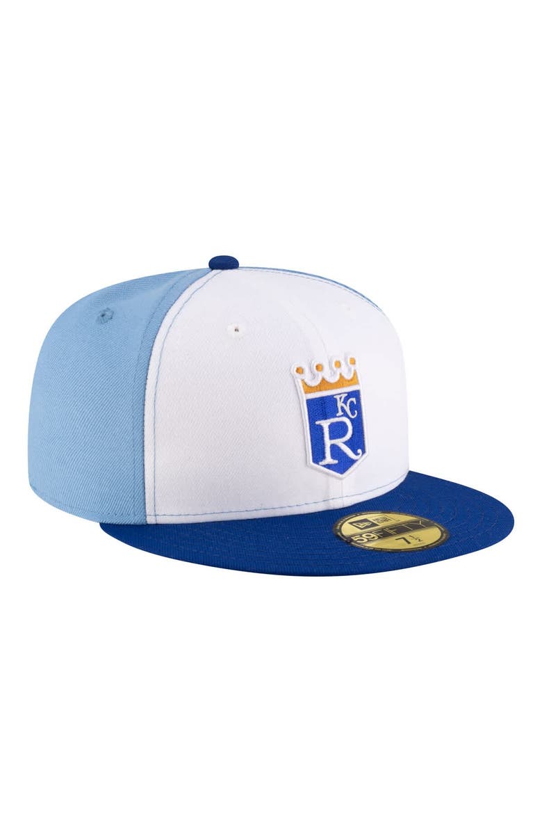 New Era Men's New Era  White/Light Blue Kansas City Royals Authentic Collection On-Field 59FIFTY Fitted Hat, Alternate, color, White