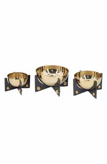Goldtone Aluminum Decor Bowls - Set of 3