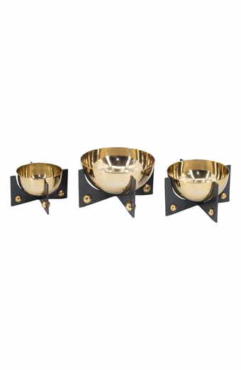 Goldtone Aluminum Decor Bowls - Set of 3