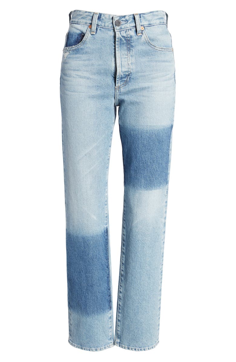 AG Alexxis High Waist Straight Jeans, Alternate, color, 23 Years Facade Patched