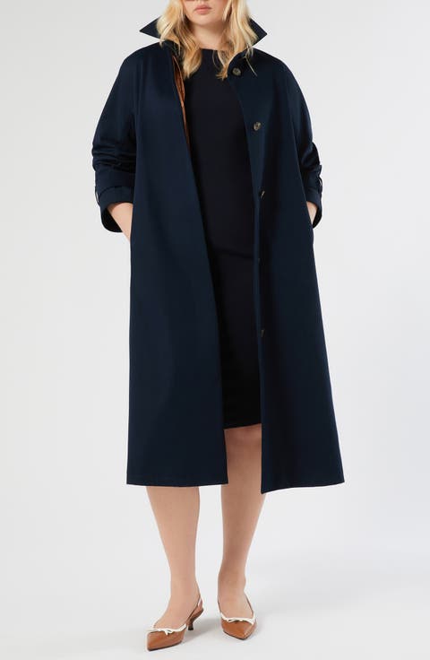 Water Repellent Cotton Gabardine Trench Coat (Plus)