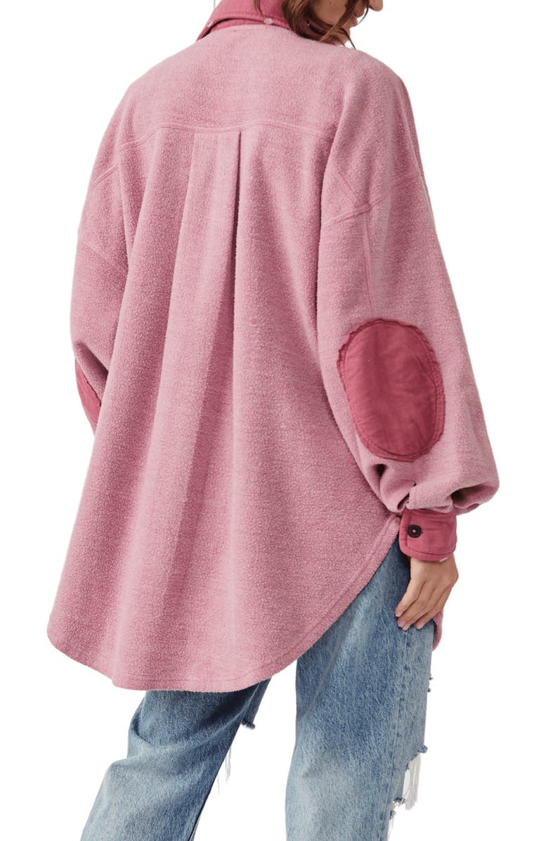 Free People We the Free Ruby Fleece Shirt Jacket, Alternate, color, Sweetheart