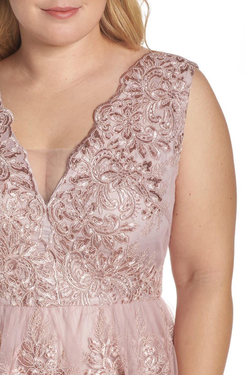 Chi Chi London Aubree Embroidered Mess Evening Dress, Alternate, color, 