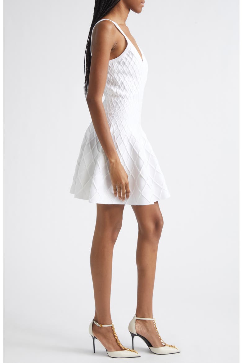 Diamond Jacquard Mini Sweater Dress, Alternate, color, 0FA WHITE