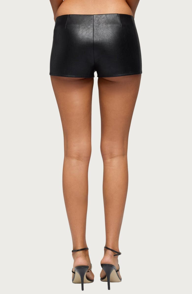 EDIKTED Diana Faux Leather Micro Shorts, Alternate, color, 