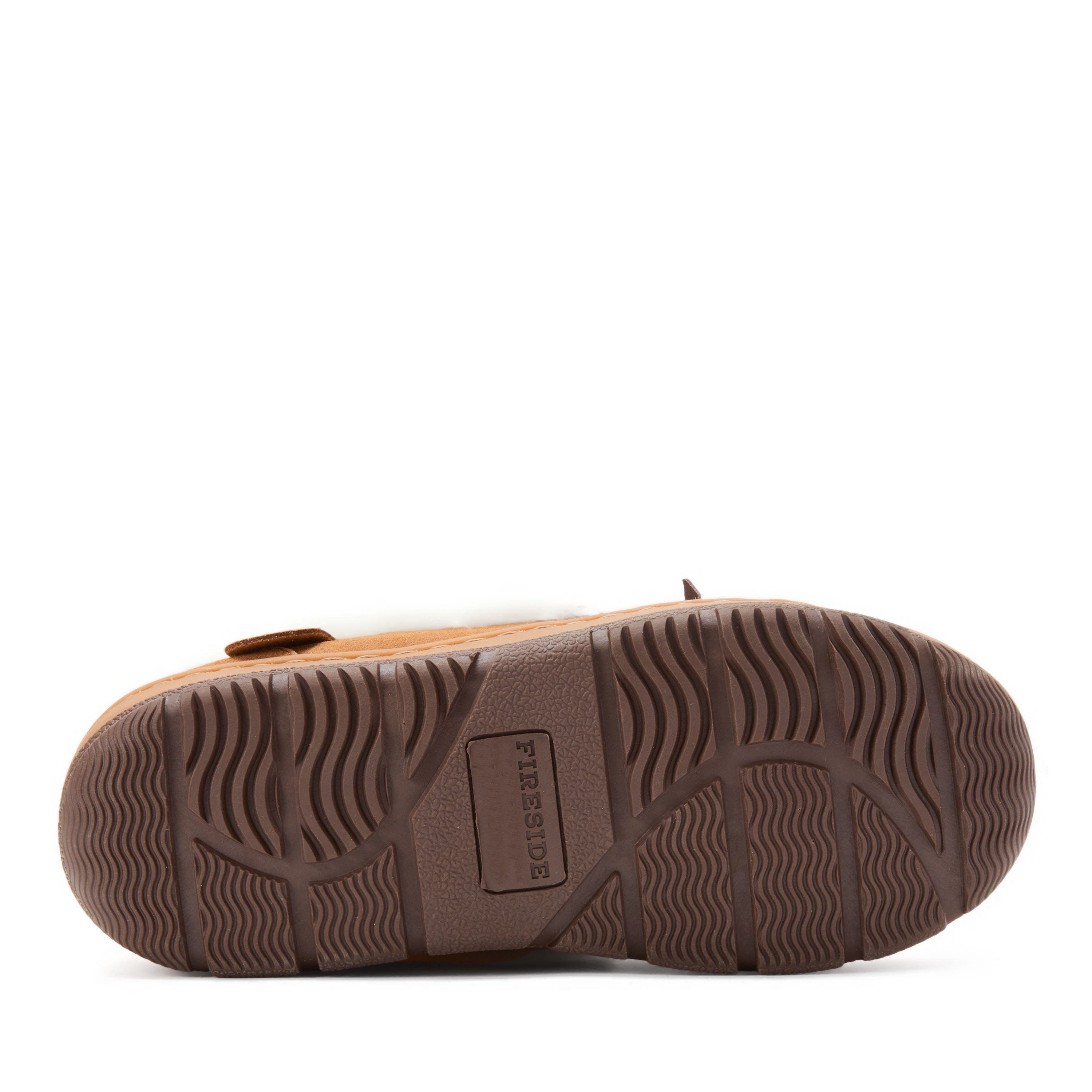 DEARFOAMS Fireside Gladstone Genuine Shearling Moccasin with Stitching, Alternate, color, Chestnut