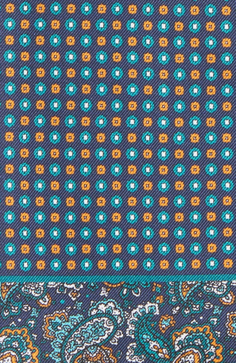 CLIFTON WILSON Paisley Silk Pocket Square, Alternate, color, Turquoise