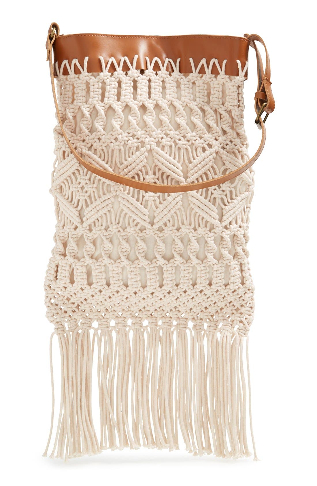 Crochet Crossbody Bag, Alternate, color, NATURAL