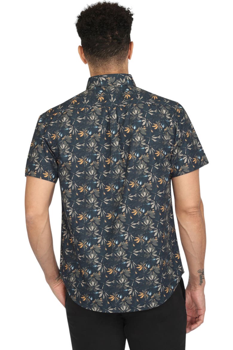 Lily Print Short Sleeve Shirt, Alternate, color, Navy