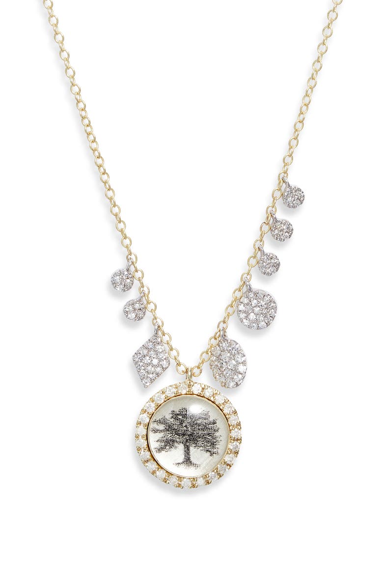 Lithograph & Diamond Two-Tone Pendant Shaker Necklace, Main, color, YELLOW