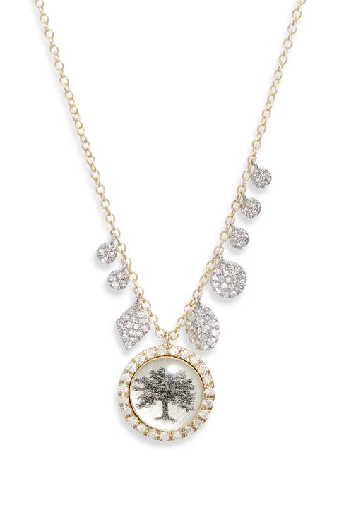 Lithograph & Diamond Two-Tone Pendant Shaker Necklace