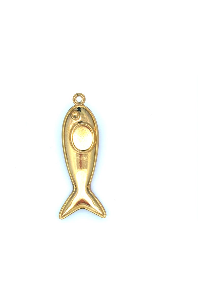 Blue Enamel Fish Pendant, Alternate, color, Blue