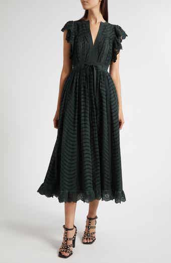 Olga Flutter Sleeve Midi Dress