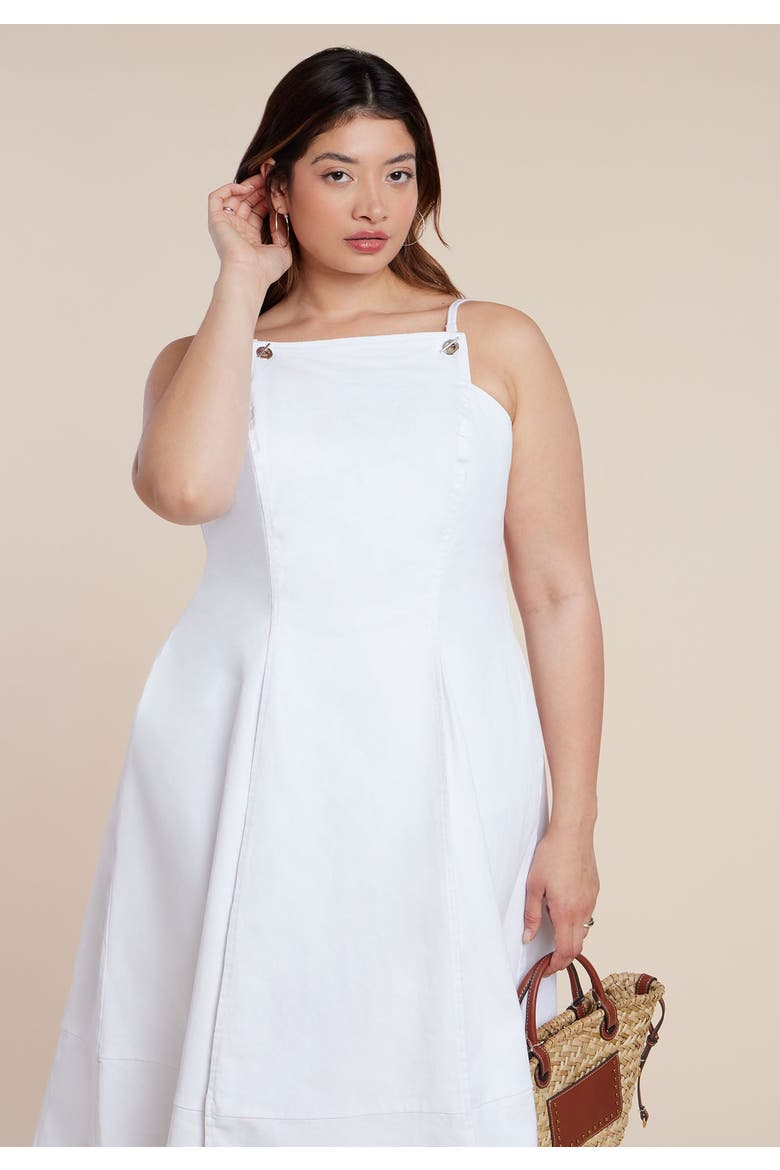 A Line Denim Midi Dress, Alternate, color, SUN DRESS