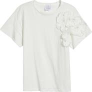 NIKKI LUND Celine Flower Appliqué Top