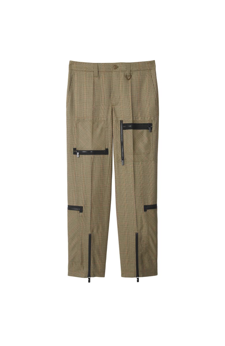 Burberry Check Wool Trousers, Alternate, color, Loch/Bliss