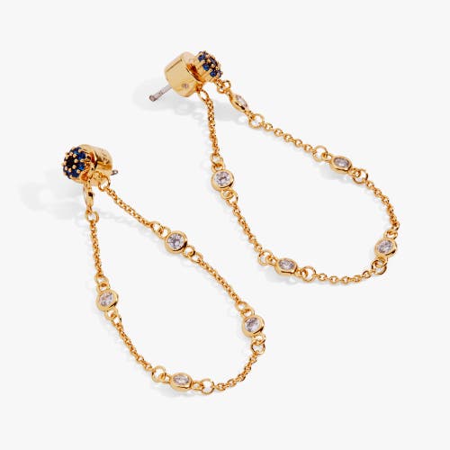 Alex And Ani Evil Eye Front To Back Chain Earring In Gold