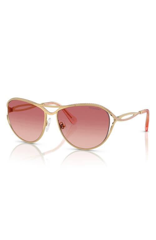 Swarovski 59mm Gradient Pilot Sunglasses In Gold