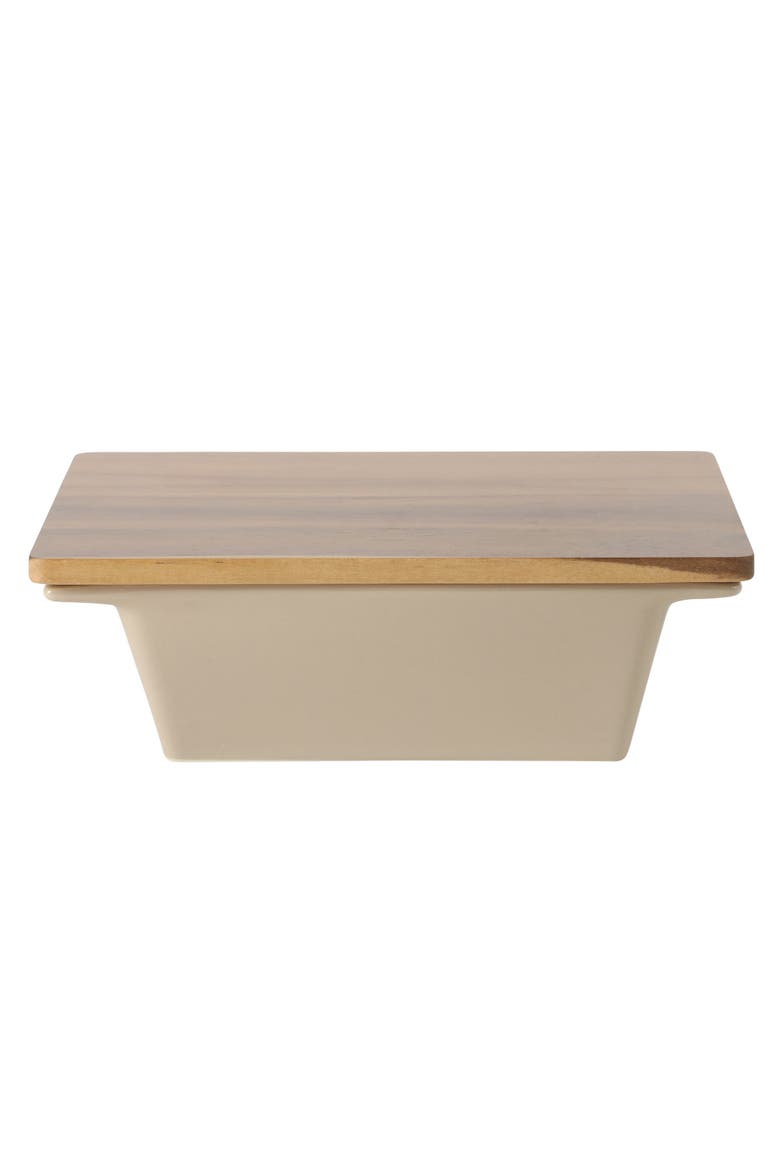 Gracious Dining Stoneware Baking Dish with Acacia Wood Lid, Oven Safe Baker, Main, color, Taupe