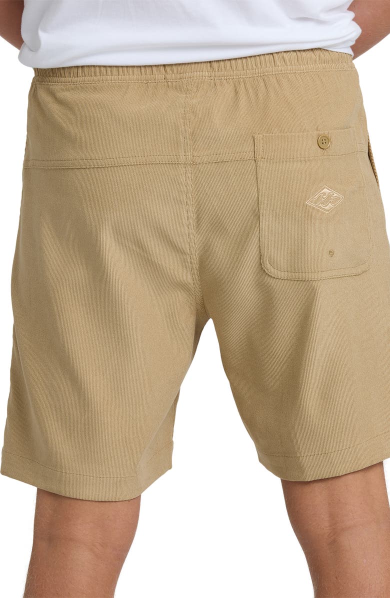 Billabong De la Cruz Submersible Water Repellent Corduroy Shorts, Alternate, color, Khaki