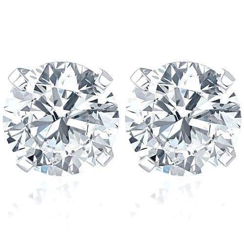 Bliss Diamond Certified 1 1/2ct Round Cut Diamond Studs In Silver