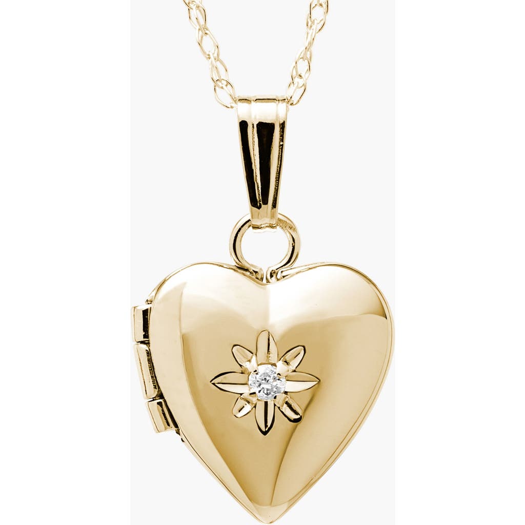 Mignonette 14k Gold & Diamond Heart Locket Necklace  product