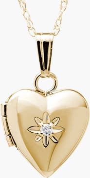 Mignonette 14k Gold & Diamond Heart Locket Necklace
