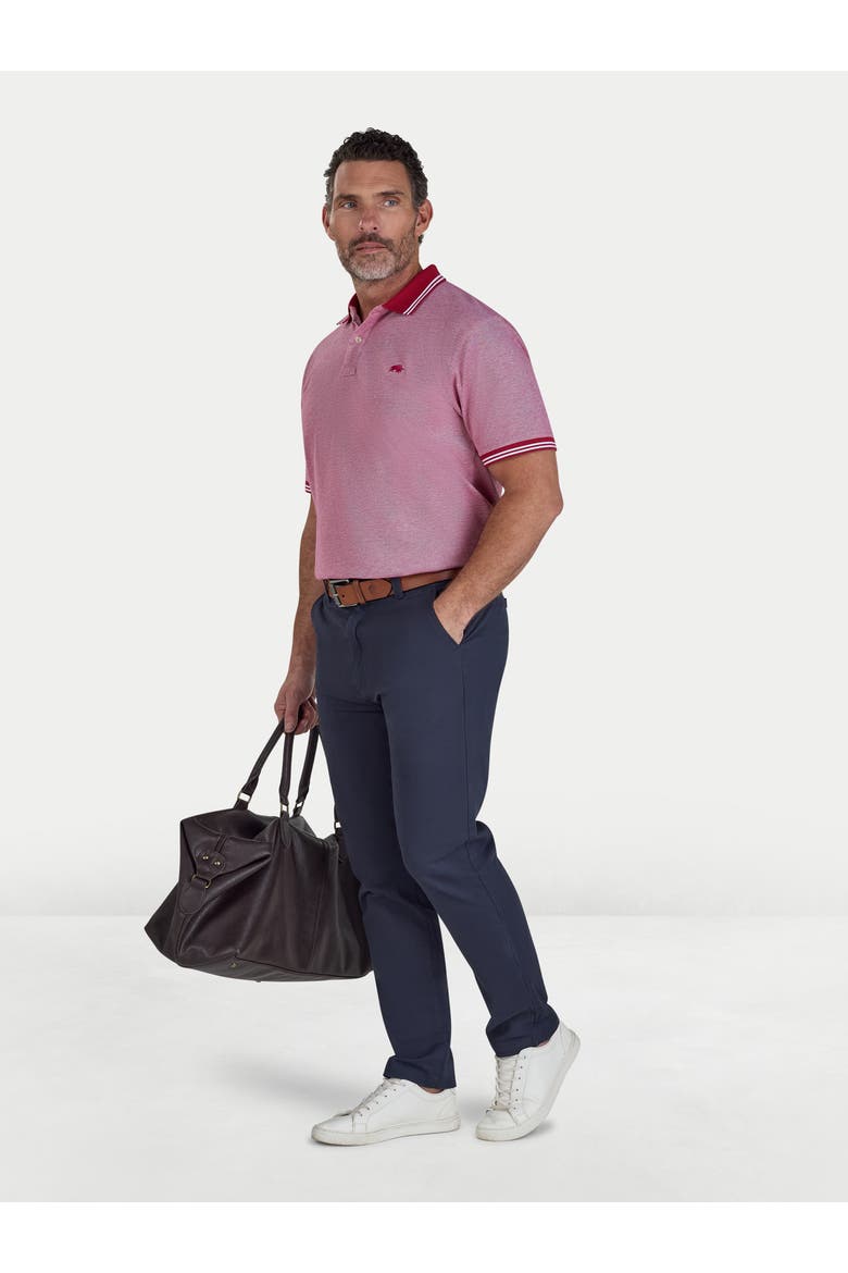 Tipped Pique Polo Shirt, Alternate, color, Berry
