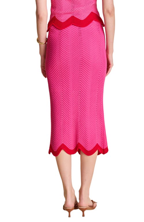 English Factory Scallop Knit Midi Skirt