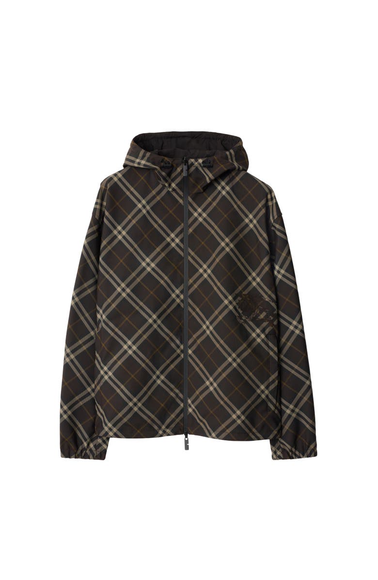 Burberry Reversible Check Hooded Jacket, Alternate, color, Truffle Brown