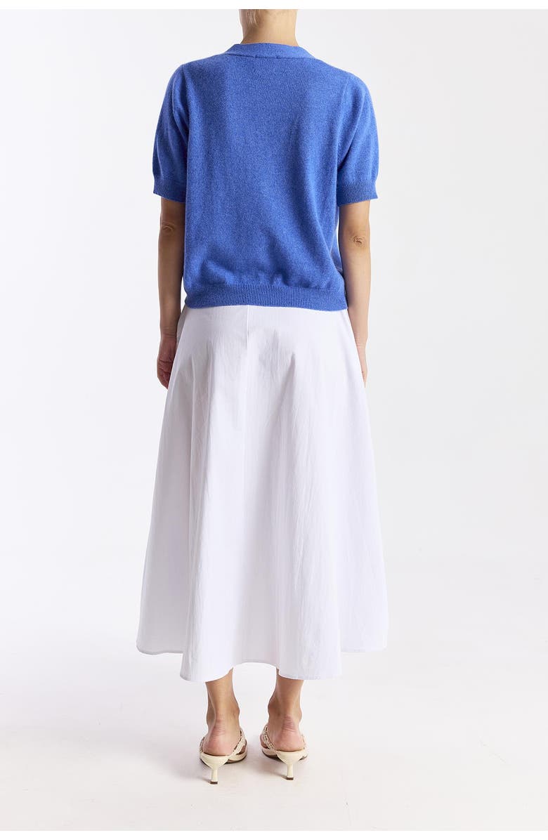 Brodie Pure Cashmere Short Sleeve 100% Cashmere Cardigan, Alternate, color, Carolina