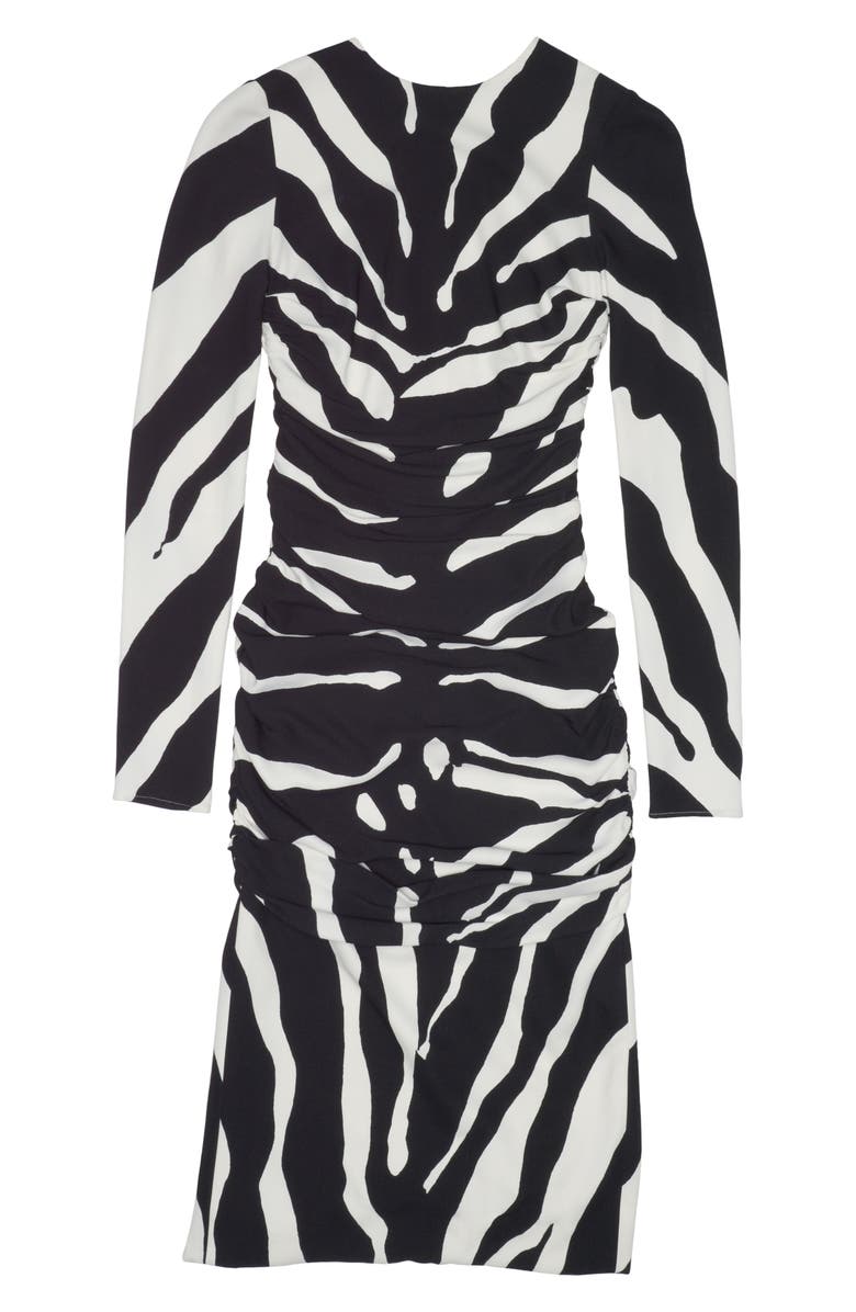Dolce&Gabbana Cady Zebra Long Sleeve Dress, Alternate, color, 