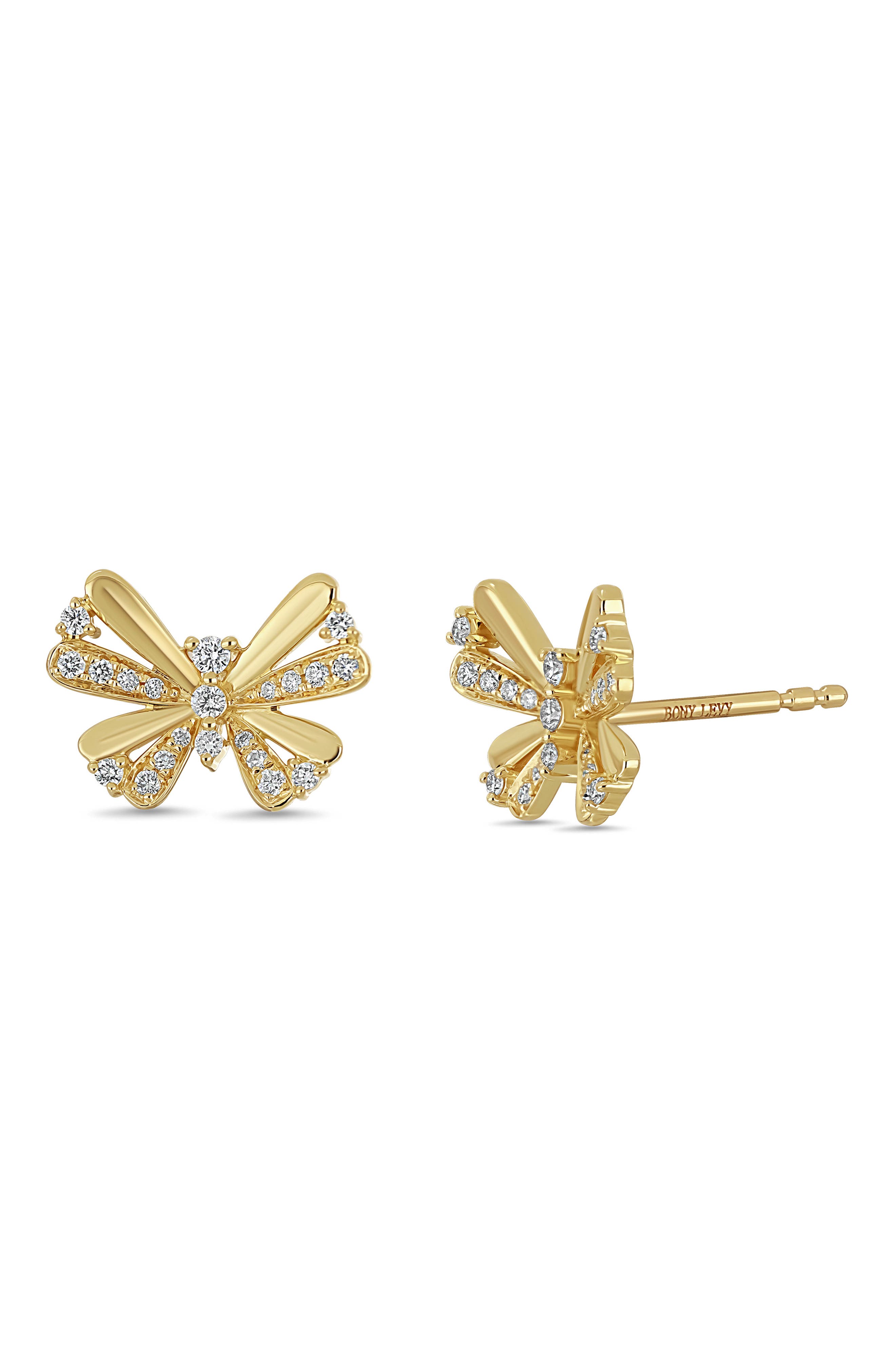 Icon Diamond Butterfly Stud Earrings