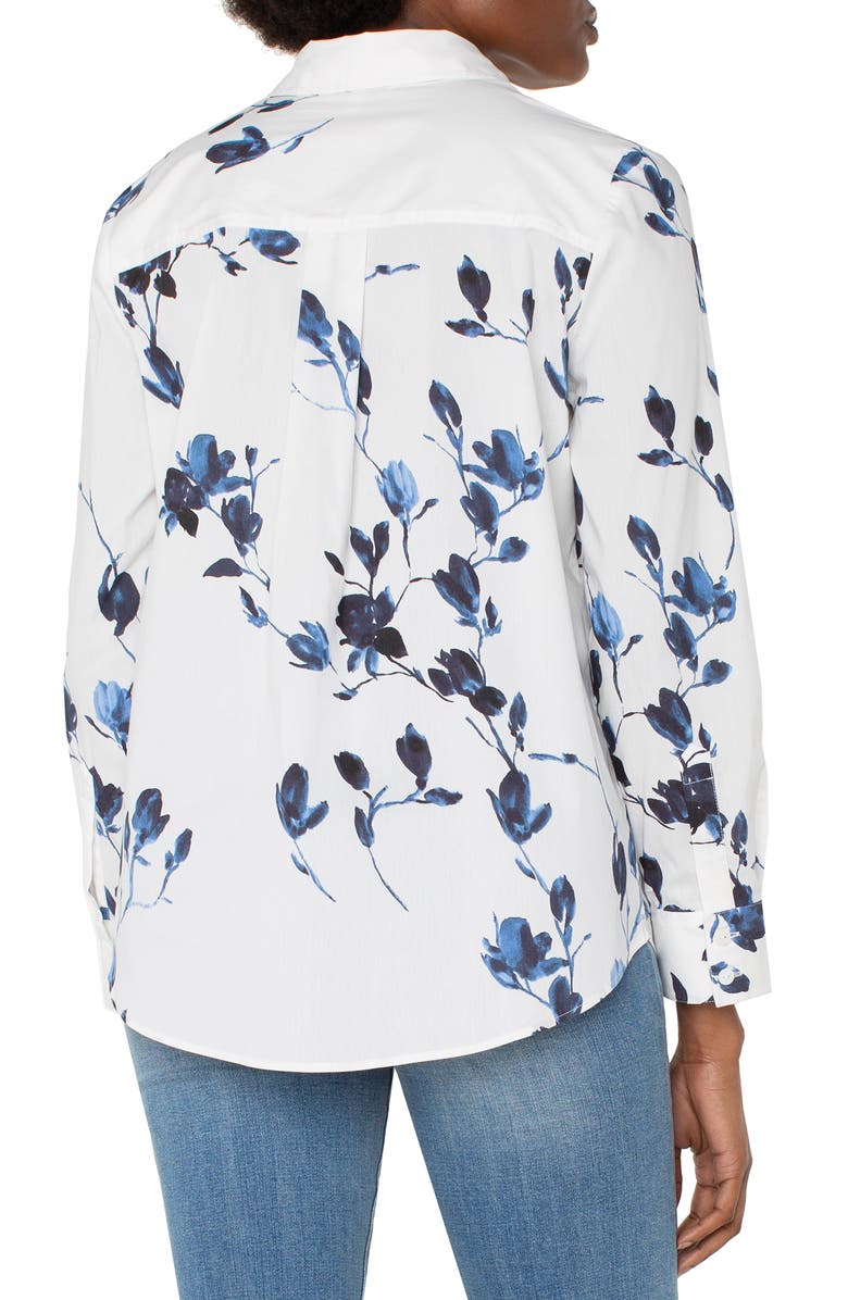 Liverpool Los Angeles Floral Stretch Button-Up Shirt, Alternate, color, 