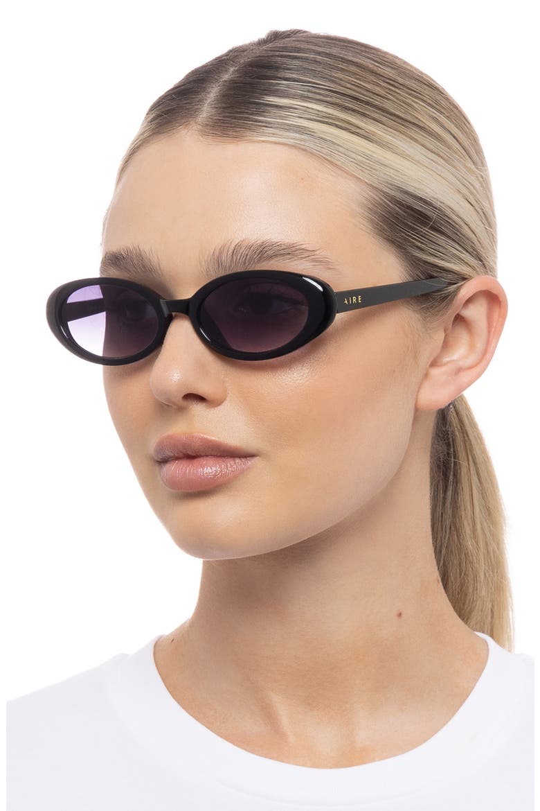 Fornax 53mm Oval Sunglasses, Alternate, color, BLACK
