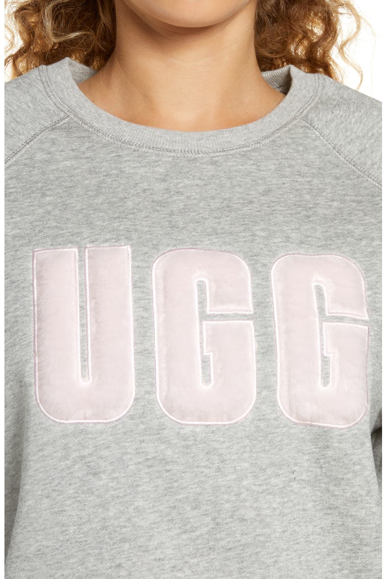 Collection Madeline Fuzzy Logo Graphic Sweatshirt, Alternate, color, GREY HEATHER / SONORA