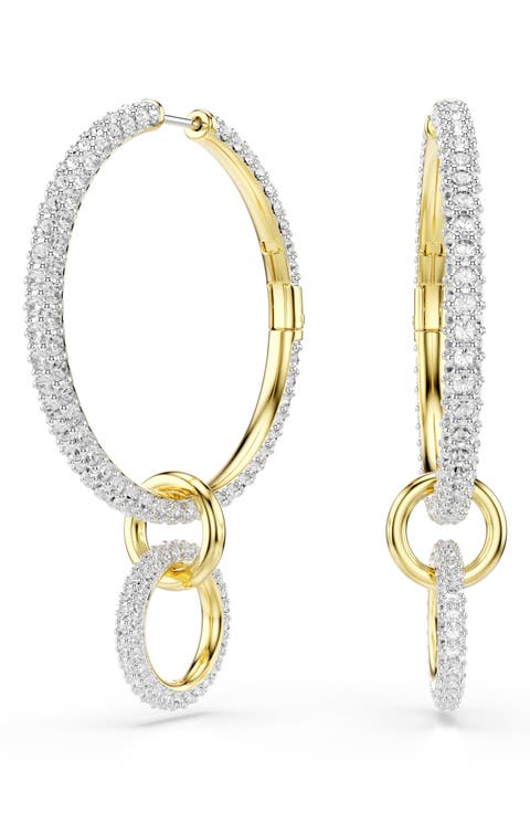 Dextera Pavé Hoop Drop Earrings