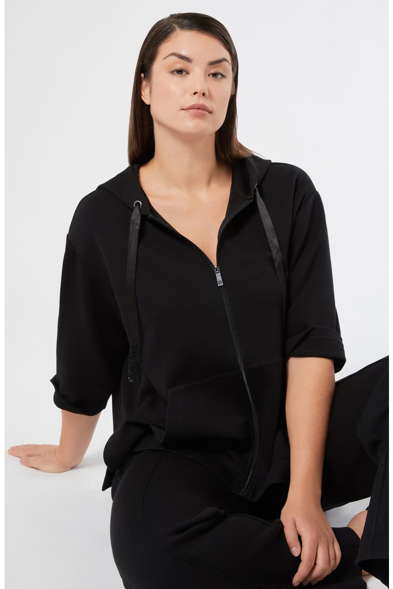Albore Drawstring Waist Jersey Pants, Alternate, color, BLACK