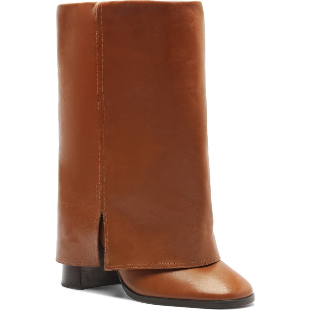 Arezzo Harper Foldover Shaft Boot In Brown
