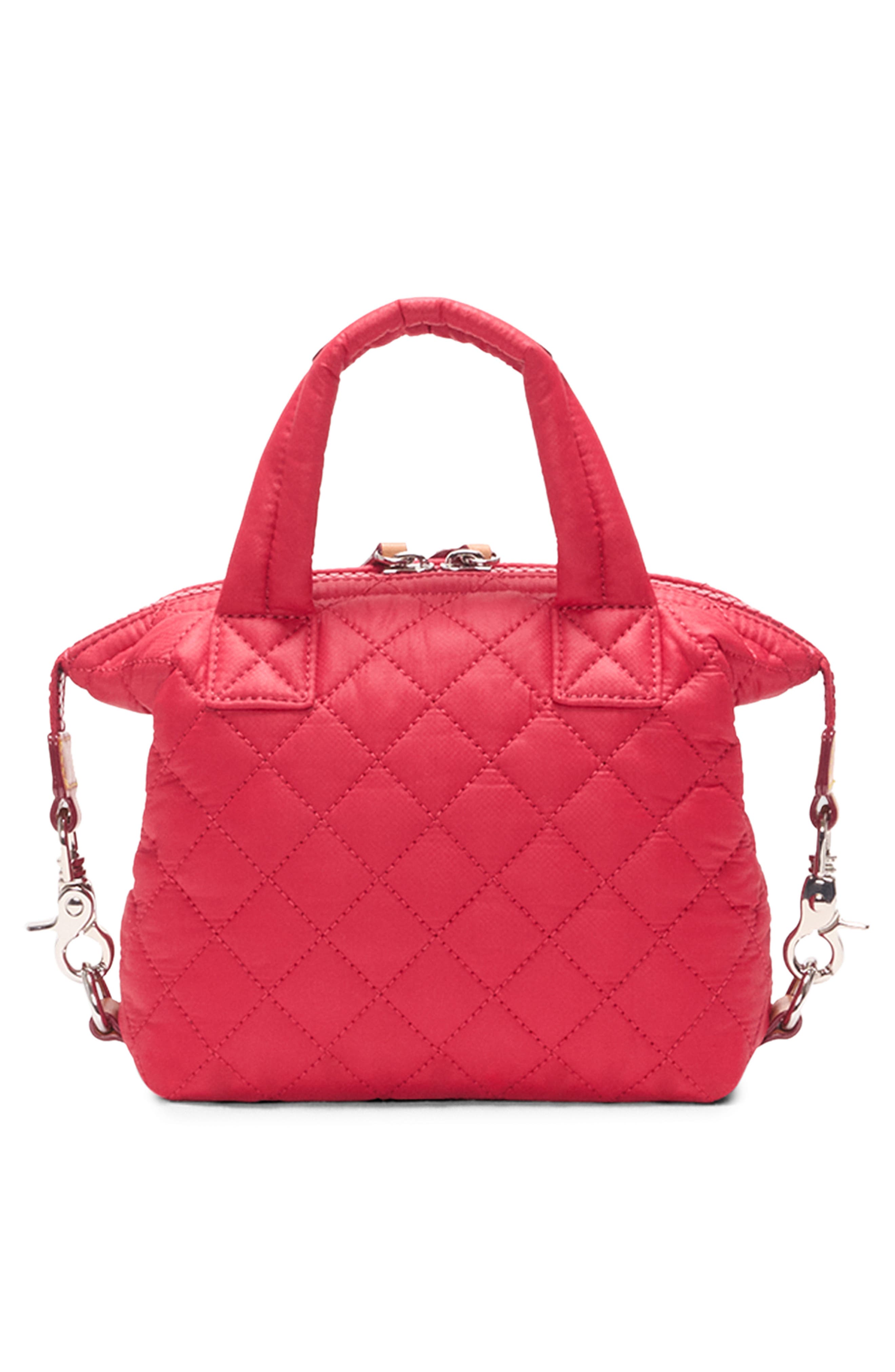 MZ Wallace Micro Sutton Quilted Nylon Top Handle Bag, Alternate, color, Apple