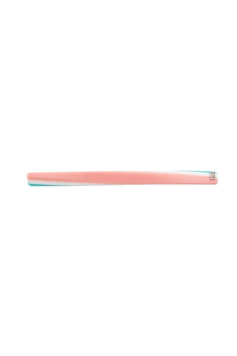 Thin Stripes Acetate Barrette, Main, color, Pink